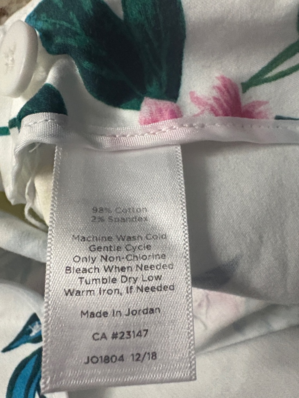 RSVP by TALBOTS White Ankle Pants with Yellow Lemon & Pink Floral Print Size 10 - Picture 10 of 12